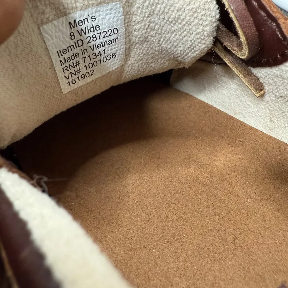 L.L.Bean Mens 8W Boat Shoes Leather Brown & Tan Casual